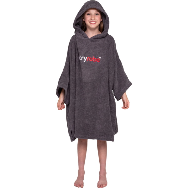 2026 Dryrobe Junior Organic Cotton Hooded Towel Robe V3DRJOCTR - Slate Grey